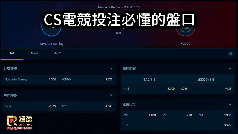 想要投注電競賽事,就必須先了解CS投注盤口